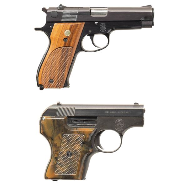 LOT OF TWO SMITH & WESSON SEMI AUTO PISTOLS.