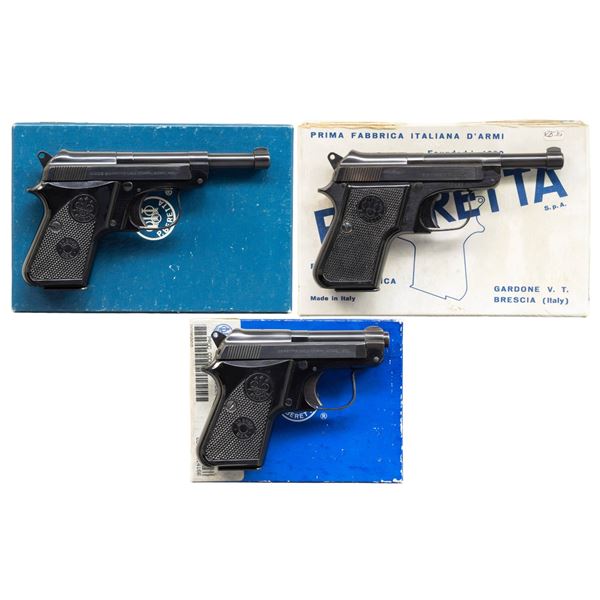 3 BERETTA M950 SEMI AUTO PISTOLS WITH BOXES.