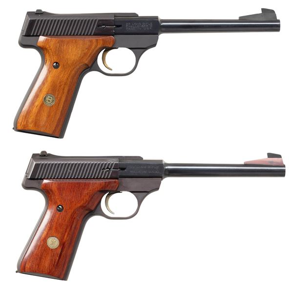 2 BROWNING CHALLENGER SEMI AUTO PISTOLS.