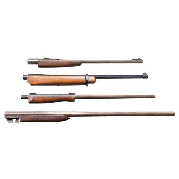 4 BARRELS WITH FORENDS; 3 RIFLE AND 1 SHOTGUN.