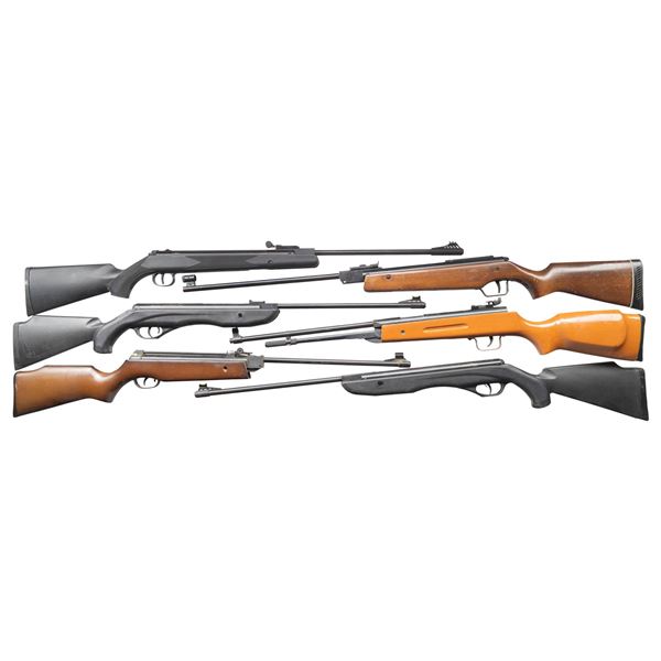 SIX PELLET RIFLES BY CROSMAN, DIANA, XISICO &