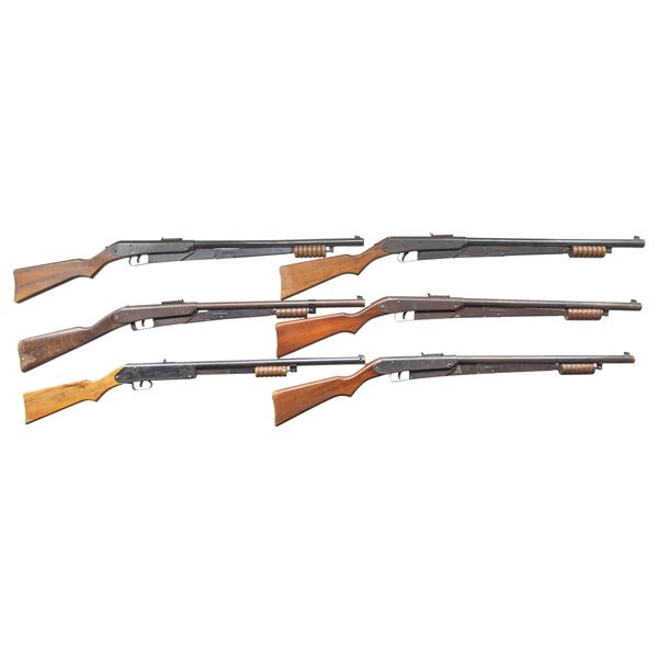SIX DAISY PUMP ACTION BB GUNS.