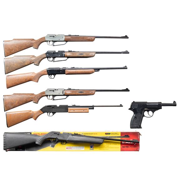 SEVEN DAISY OR CROSMAN BB OR PELLET GUNS WITH A