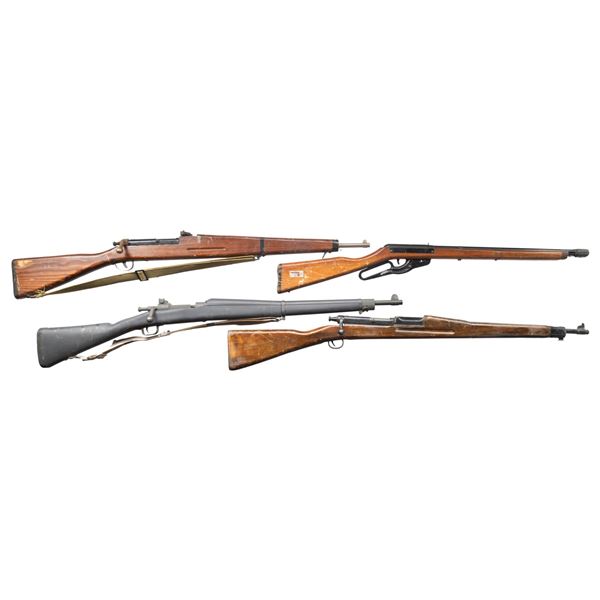 FOUR MILITARY STYLE DRILL, PARADE & BB RIFLES.