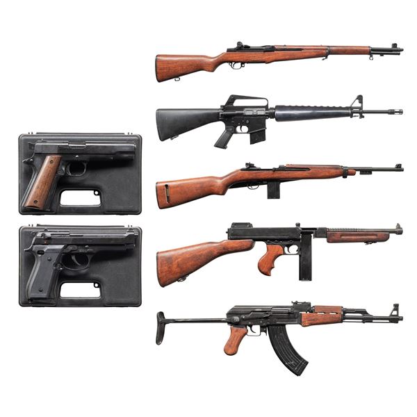 5 DENIX REPLICAS & 2 BRUNI BLANK FIRING GUNS.