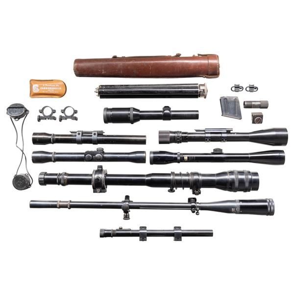 8 RIFLE SCOPES AND ACCESSORIES.