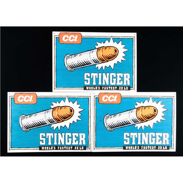 3 CCI STINGER TIN TYPE PROMOTION SIGNS.