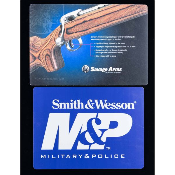 2 COUNTER MATS: SAVAGE PLUS SMITH & WESSON.