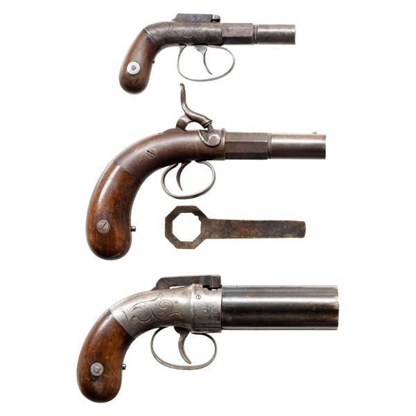 THREE ALLEN & THURBER SINGLE SHOT AND PEPPERBOX