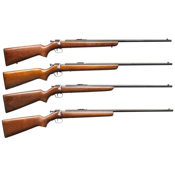 4 WINCHESTER 67 BOLT ACTION RIFLES.