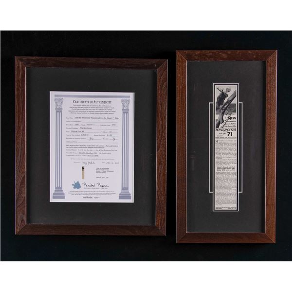 FRAMED WINCHESTER MODEL 71 "NEW POWERFUL LEVER