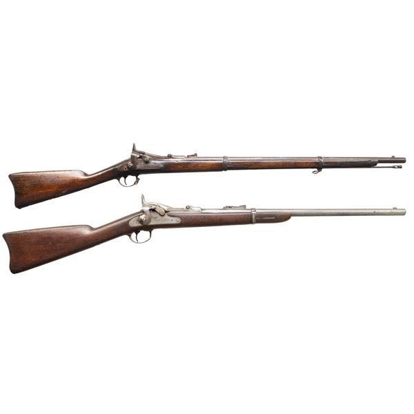 2 SPRINGFIELD TRAPDOOR RIFLES.