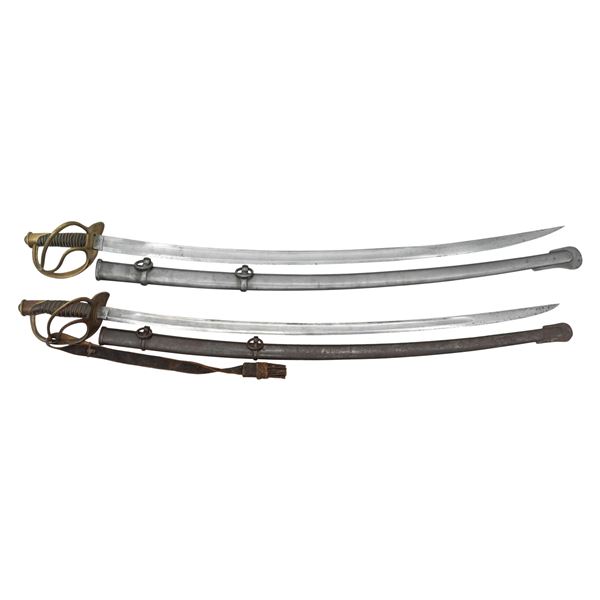 PAIR OF GOOD CIVIL WAR CAVALRY SABERS.