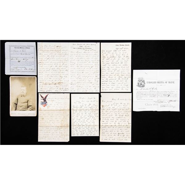 CIVIL WAR LETTERS OF PVT CHARLES COLE, 25TH MAINE.