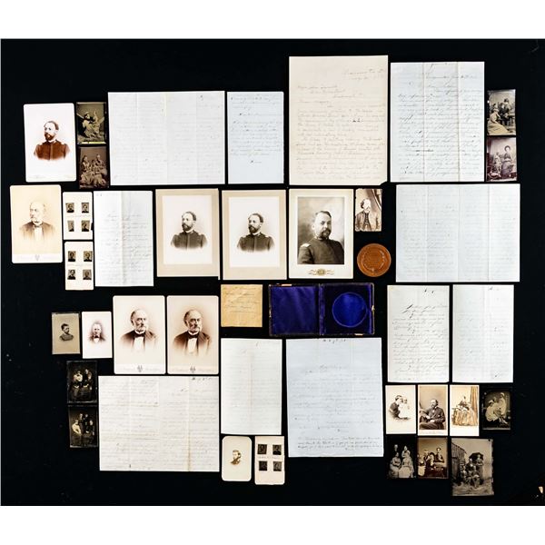 GAR MEDAL, LETTERS AND PHOTOS RELATING TO MEDAL OF
