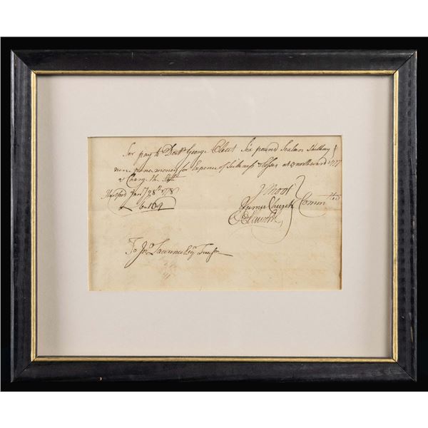 FRAMED REVOLUTIONARY WAR JAN. 28th 1778 PAYORDER