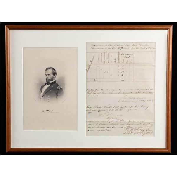 FRAMED CIVIL WAR MANUSCRIPT SIGNED BY GENERAL