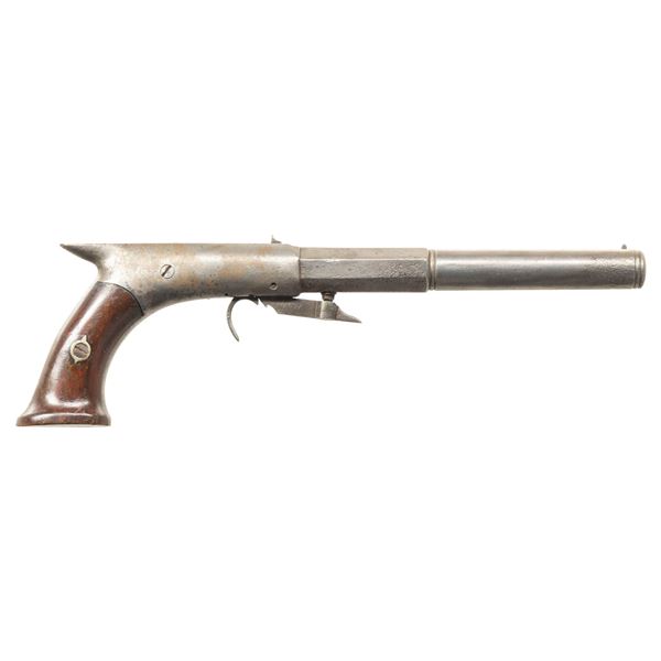 LARGE BLUNT & SYMS UNDERHAMMER PISTOL.