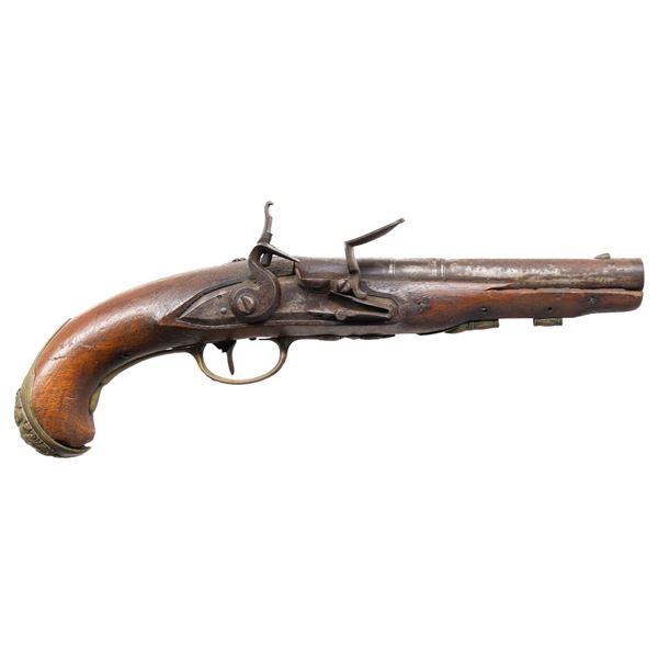 UNMARKED FLINTLOCK PISTOL.