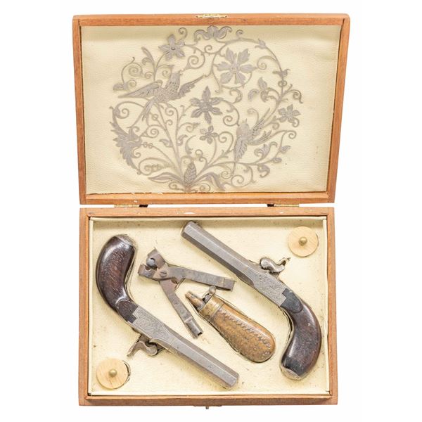 PR OF BELGIAN SINGLE SHOT PERCUSSION PISTOLS IN A