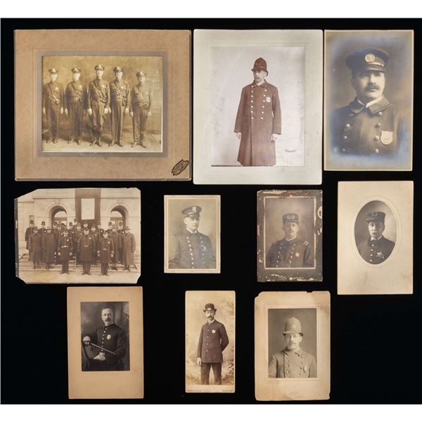 GROUP OF 10 EARLY POLICEMAN PHOTOS.