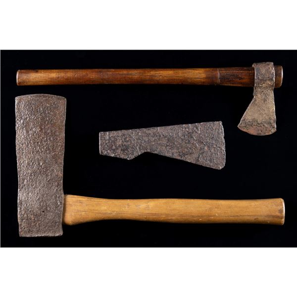 1 AXE, 1 HATCHET & 1 AXE HEAD.