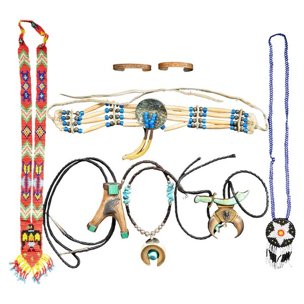 NATIVE AMERICAN THEMED NECKLACES, BOLOS, BRACELETS