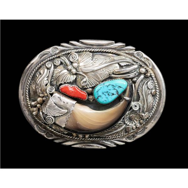 "ROBERT KELLY" SIGNED STERLING NAVAJO TURQUOISE &