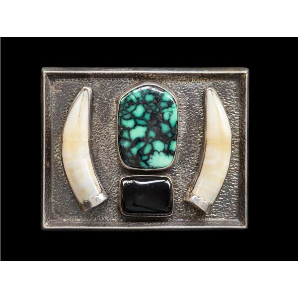 CONTEMPORARY DESIGN NAVAJO STERLING TURQUOISE BELT