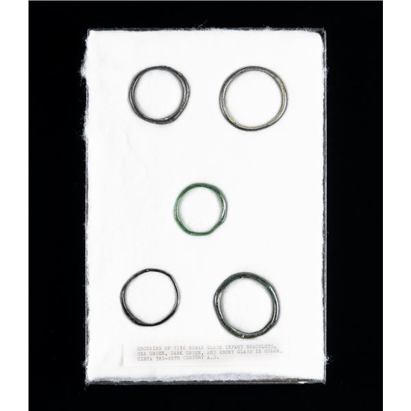 5 ANCIENT ROMAN GLASS BRACELETS.