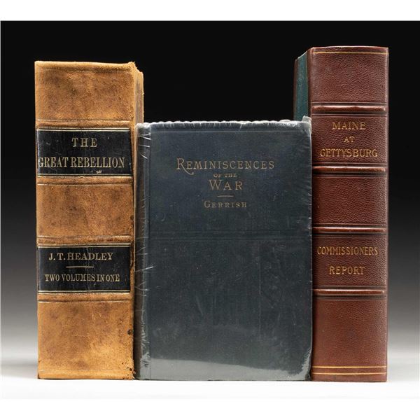 LOT OF 3 ANTIQUE U.S. CIVIL WAR RELATED BOOKS.