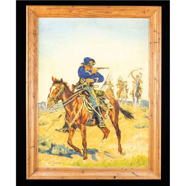 JOE GRANDEE ORIGINAL OIL PAINTING OF CAVALRYMAN