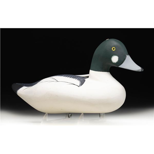 "MJH" SIGNED GOLDENEYE DRAKE DUCK DECOY.