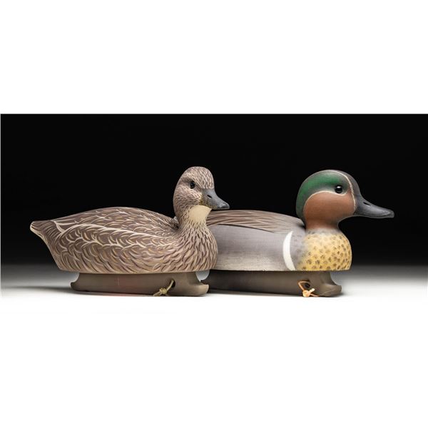 ROBERT CAPRIOLA, "1995" PAIR OF GREEN-WINGED TEAL