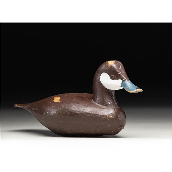 "W.M." SIGNED RUDDY DUCK DECOY.