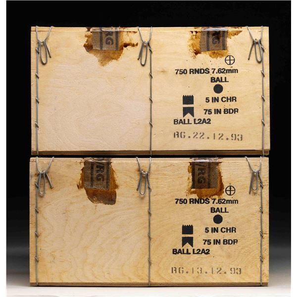 2 CRATES OF 7.62 NATO L2A2 BALL AMMO