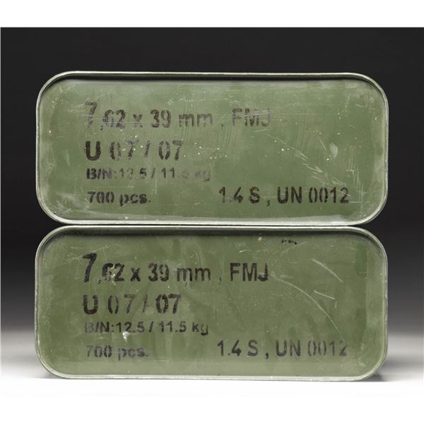 2 SEALED CANS OF ROMANIAN 7.62X39 AMMO