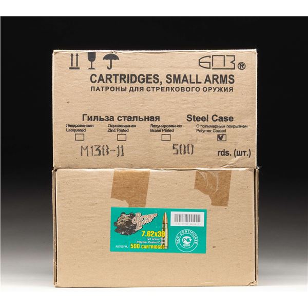 2 SEALED CASES OF RUSSIAN BROWN BEAR 7.62X39 AMMO.