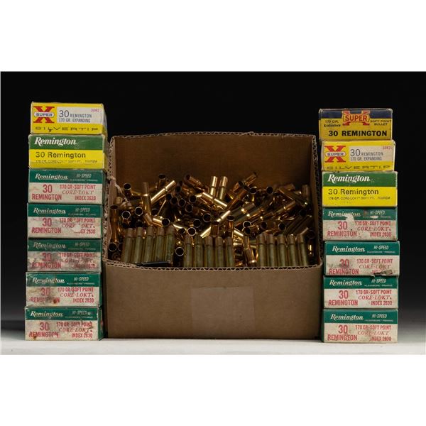 13 BOES OF 30 REMINGTON AMMO PLUS 500 NEW BRASS.