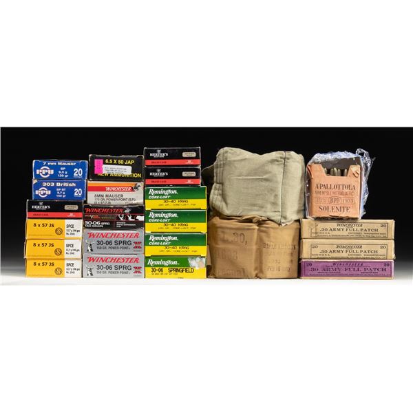 LOT OF ASSORTED MILITARY RIFLE CALIBER AMMUNITION.