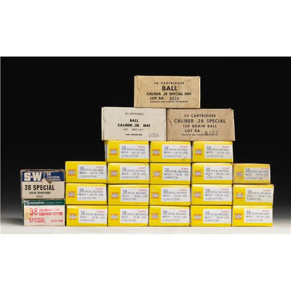 23 BOXES OF 38 SPECIAL AMMO PLUS FIRED BRASS.