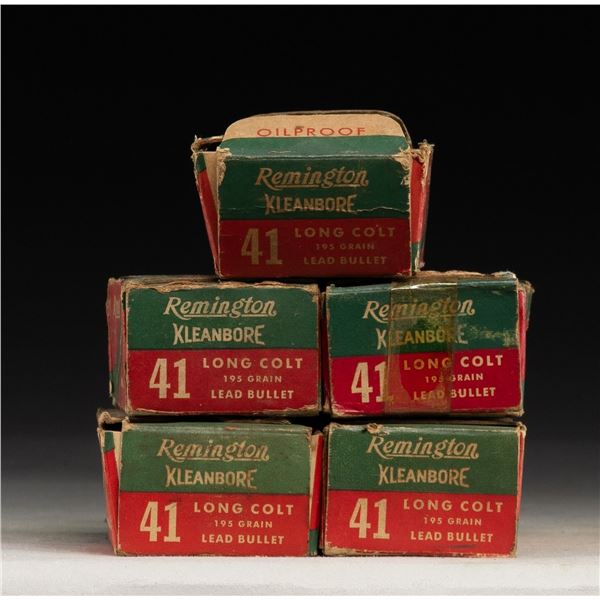 5 VINTAGE BOXES OF REMINGTON 41 LONG COLT AMMO.