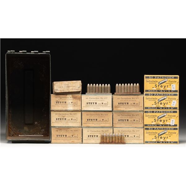 ABOUT 500 RDS. OF 9MM STEYR AMMO.