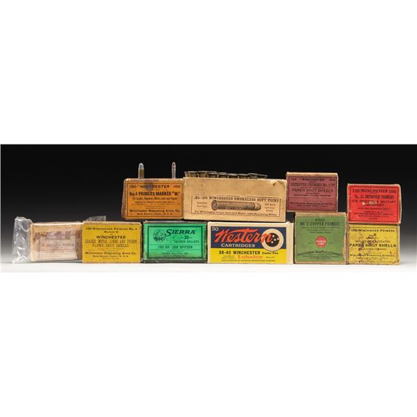 MIXED VINTAGE AMMO & PRIMER LOT.
