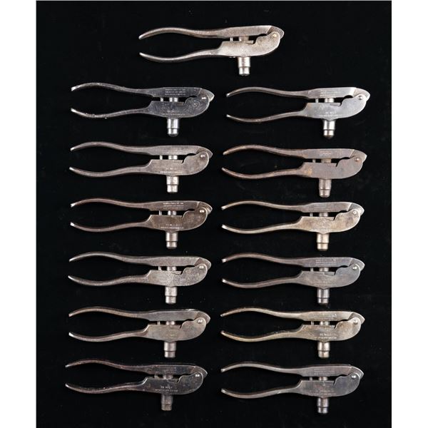 13 WINCHESTER MODEL 1882 RELOADING TOOLS.