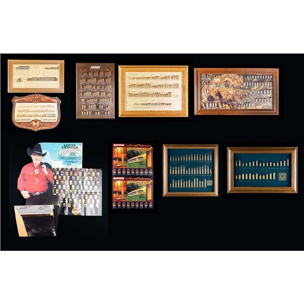 LOT OF CARTRIDGE & BULLET BOARD DISPLAYS.