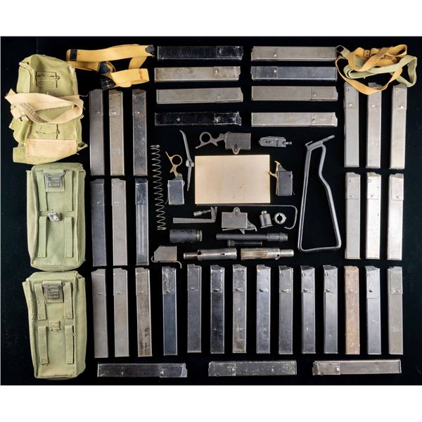 LOT OF PRIMARILY ASSORTED STEN MAGAZINES, PARTS, &