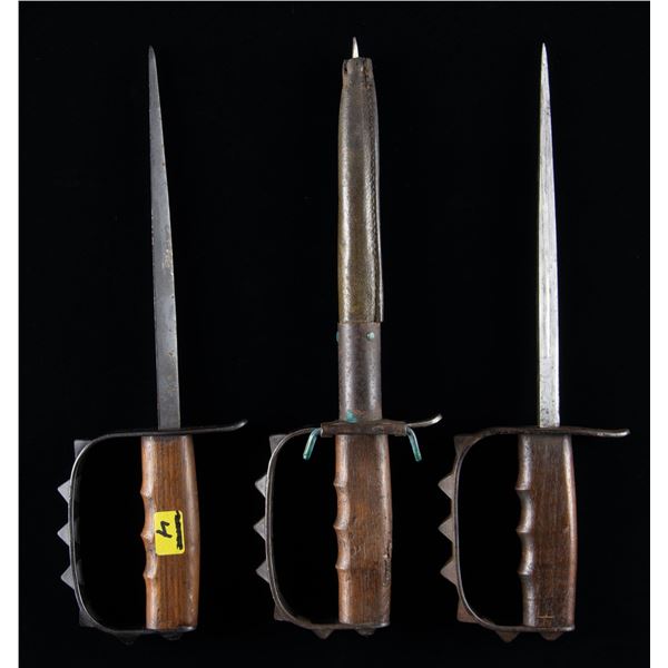 3 WWI US LF&C 1917 TRENCH KNIVES.