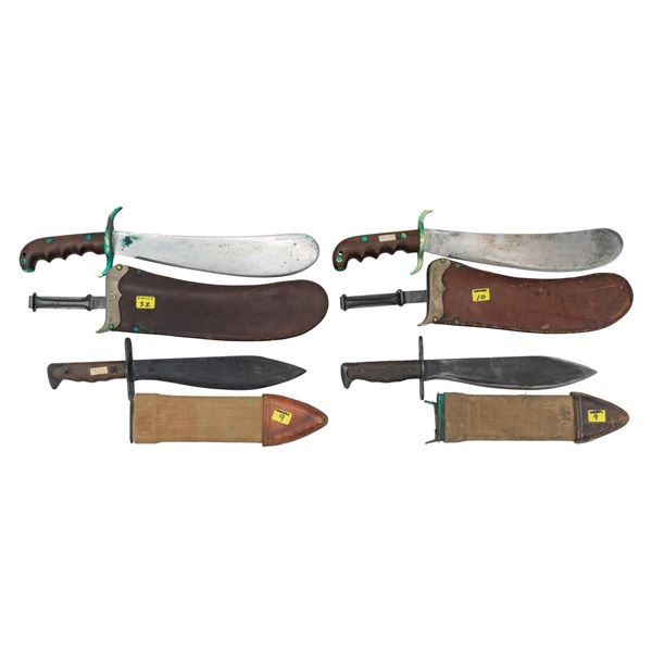 4 US WWI BOLO KNIVES/MACHETES.