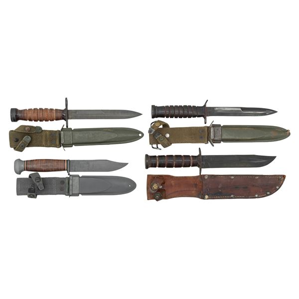 4 US FIGHTING KNIVES & BAYONETS.